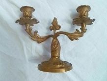 chandelier 2 bougies en laiton ,vintage