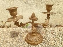 chandelier 2 bougies en laiton ,vintage
