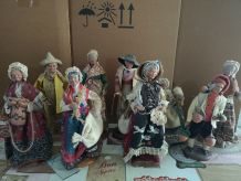 LOT d'anciens santons signés 23 cm de haut 