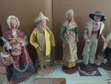 LOT d'anciens santons signés 23 cm de haut 