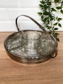 Plateau apéritif, serviteur en métal argenté 