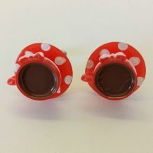 Boutons de manchette tasses de café rouges