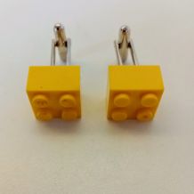 Boutons de manchette Lego®, briques jaunes
