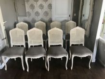 Lot de 8 chaises Louis XV