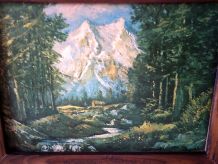 Tableau paysage montagne 
