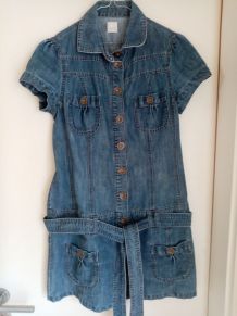 Robe en jeans à manches courtes, taille S ou M