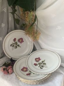 6 assiettes plates l'Amandinoise