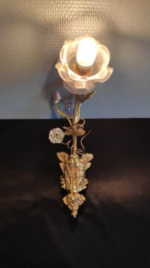 applique fleurs en bronze art déco