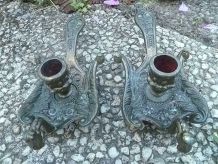 paire  de  bougeoirs  cygne, vintage