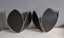 appliques murales noires et dorées