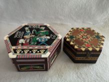 LOT 2 boites bijoux bois et nacre
