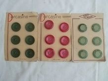 lot de 3 cartes avec Boutons vintage