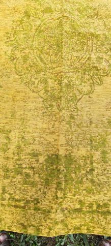 tapis design style délavé  vert et jaune 149x230tres bon eta