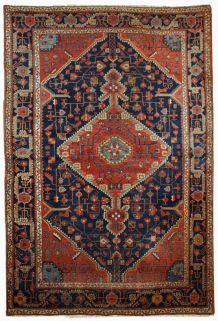 Tapis ancien Persan Malayer fait main, 1B421