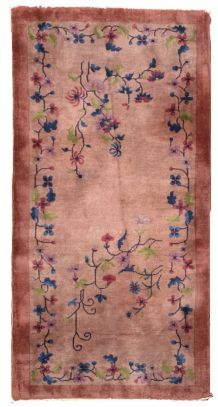 Tapis ancien Chinois Art Deco fait main, 1B456