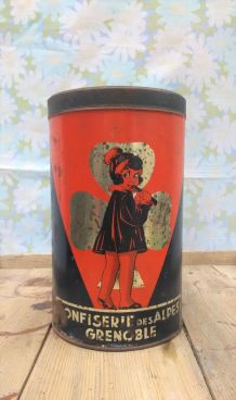 Boite publicitaire en tôle (confiserie des Alpes)