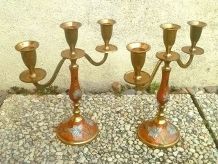 paire de chandeliers 3 branches