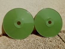 paire  de  suspension  émaillée  verte, vintage