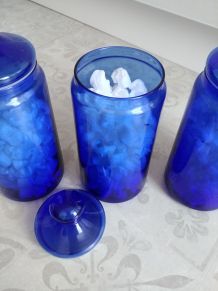 3 jarres en verre bleu – Luminarc – Neuf
