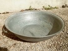 bassine  en  zinc  galva , vintage