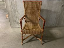 Fauteuil en rotin années 60