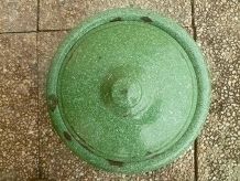 seau hygiènique , acier  émaillé  ,vert , vintage 