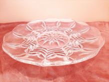 Assiette plateau en verre vintage 28cm