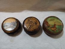 lot 3 boites bijoux bois peintes période 1950/60 