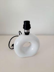 Pied de Lampe à poser en verre blanc année 1990