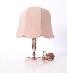 Lampe de chevet en Laiton et marbre rose