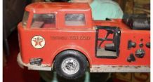 Large vintage Buddy L TEXACO FIRE CHIEF Voiture de pompiers 