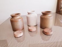 Lot de 3 bocaux ou salière en ceramique ( ref K13 ) 