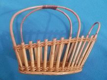 porte bouteille , serviteur en osier, vintage