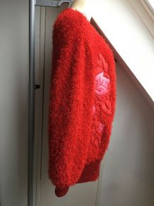 Gros gilet doudou rouge vintage - Taille unique - TBE