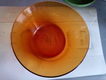 Saladier en verre trempé orange Duralex années 60'/70's