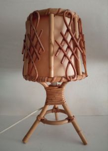 Paire de lampes de chevet en bambou