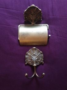 ensemble patère et porte rouleau pour salle de bain