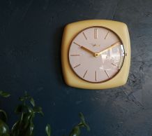 Horloge vintage céramique pendule silencieuse carrée Zalmtag
