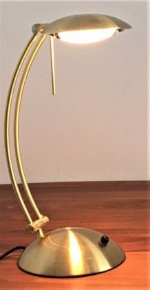 Lampe bureau  laiton doré style Bauhaus , 1970