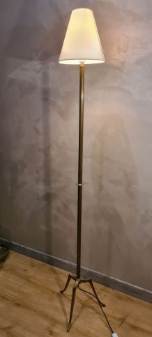 lampadaire fuseaux minimaliste 168x25 bronze et laiton  1950