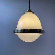 ANCIENNE SUSPENSION EN OPALINE ART-DECO 
