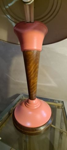 lampe alu art deco bauhaus 1940 rose   42x30 trace d usure n