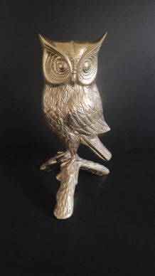 statuette hibou en laiton