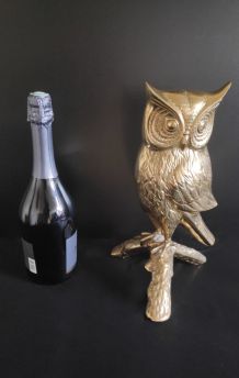 statuette hibou en laiton