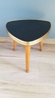 Porte plante vintage,tripode, guéridon noir 