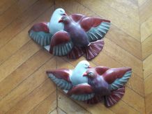Une paire d'appliques oiseaux des années 30