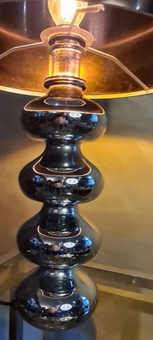 lampe a boules chromé type barbier deluxe  1980 abat jour st