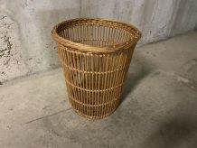 Corbeille à papiers en rotin