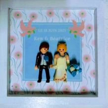 Cadre Playmobil, mariage, noms, date, personnalisable