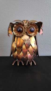 hibou en métal style Curtis Jere